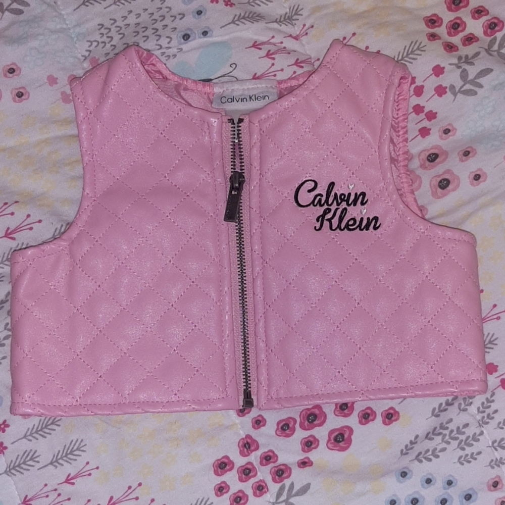 Calvin Klein baby girl's pink leather vest